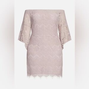City Chic - Bella Lace Dress - Blush